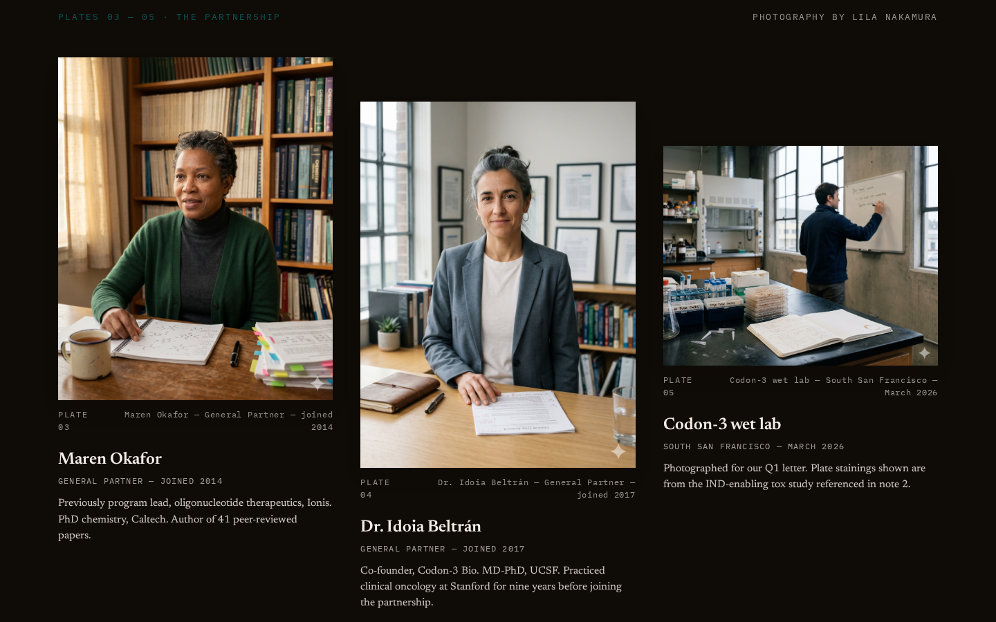 Warm Editorial Bio — team