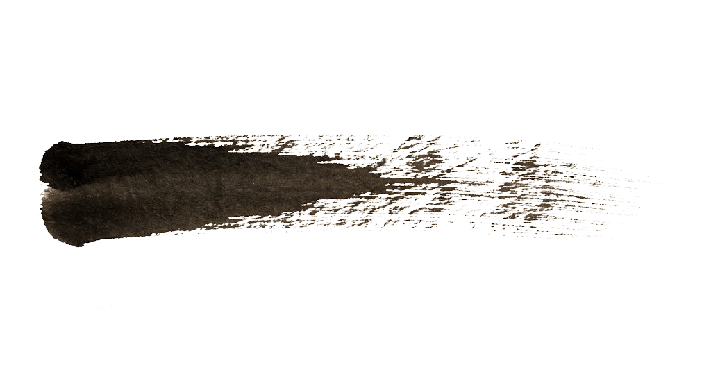 Section break — single horizontal sumi-ink brushstroke with dry-bristle kasure tail.